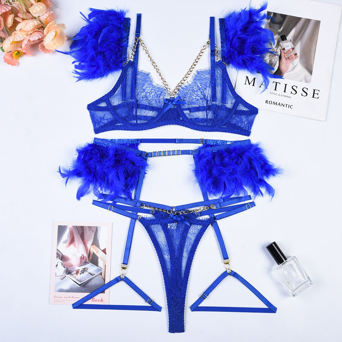 Christma Chains Lace Sexy Lingerie Women Underwear Bra Pa - Luzilly Bridal & Apparel