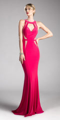 Cinderella Divine 84222 Floor Length Prom Dress with Cut Outs - Luzilly Bridal & Apparel