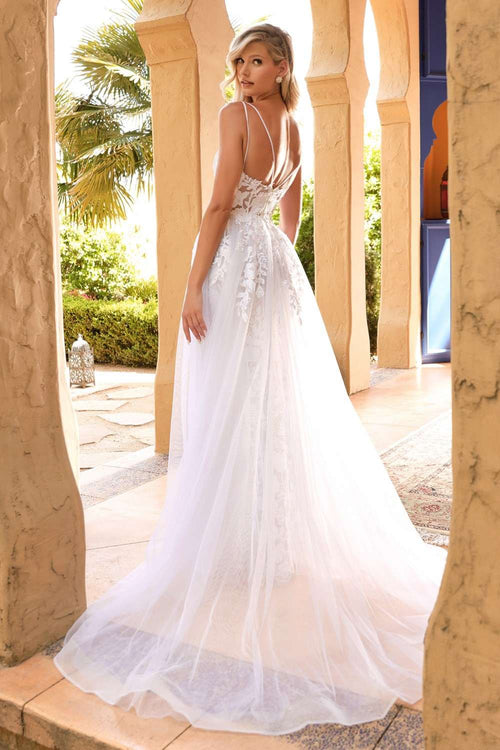 Cinderella Divine CD931W Lace Sheath Wedding Gown - Luzilly Bridal & Apparel