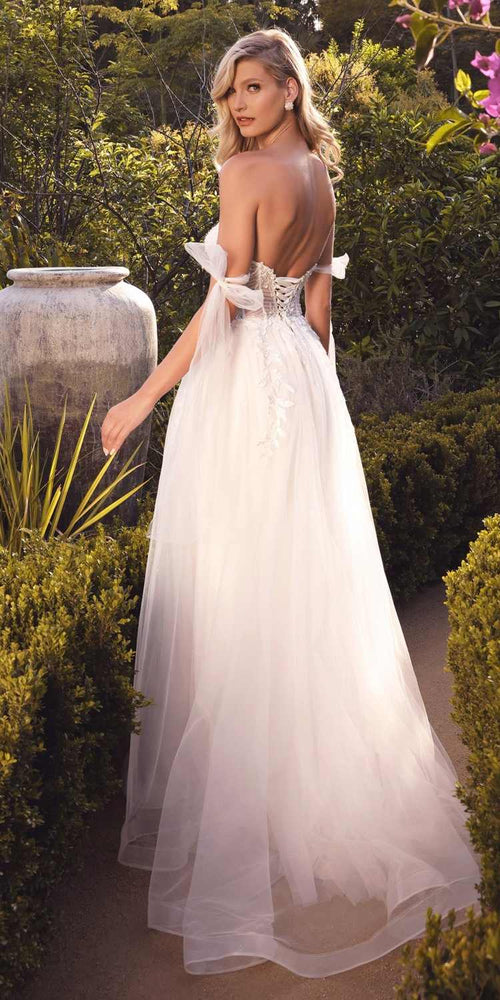 Cinderella Divine CD964W A-Line Boned Bodice Wedding Gown - Luzilly Bridal & Apparel
