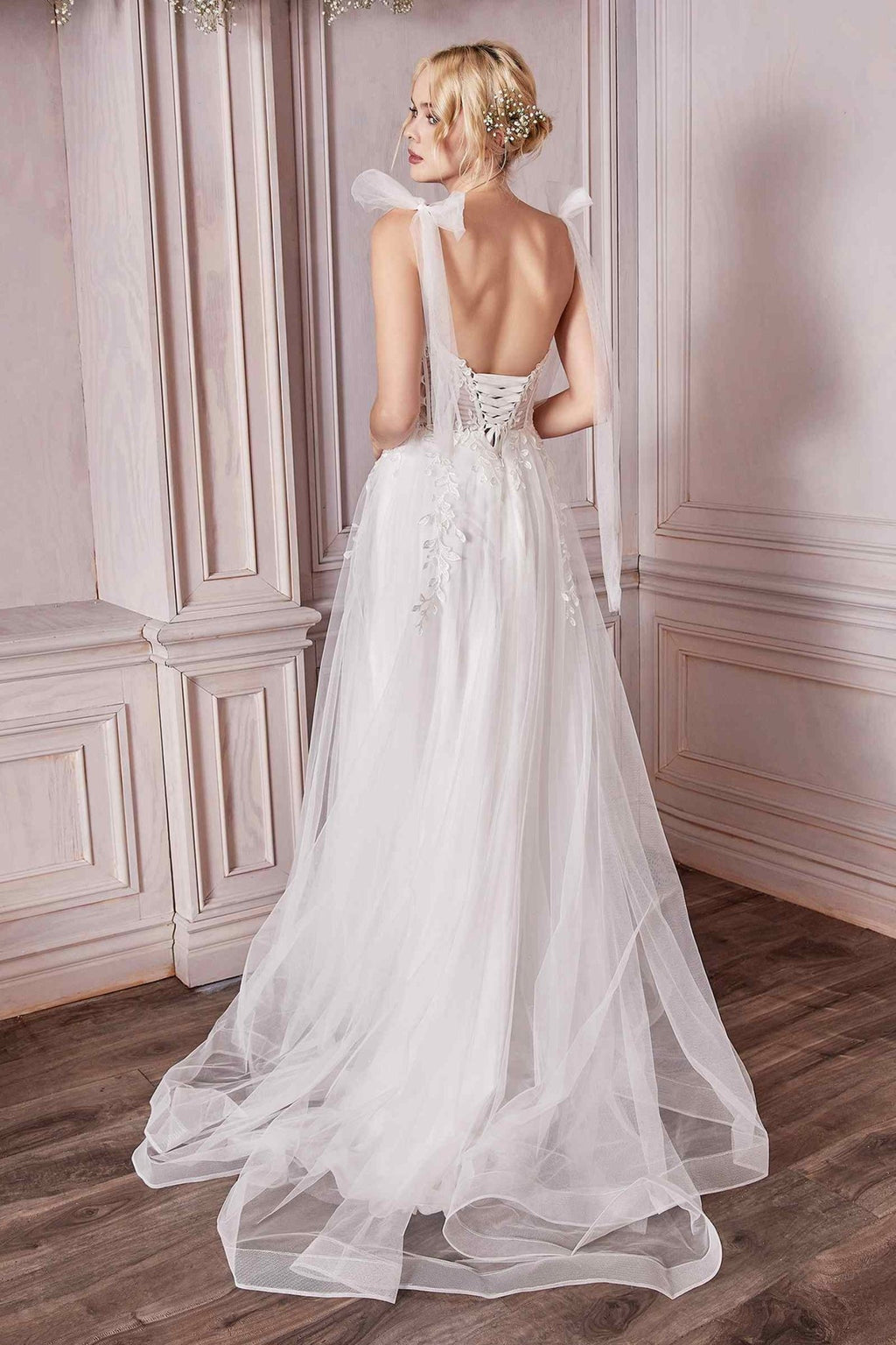 Cinderella Divine CD964W A-Line Boned Bodice Wedding Gown - Luzilly Bridal & Apparel