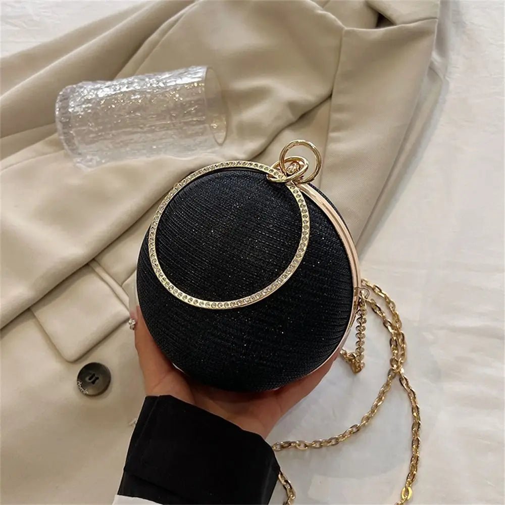 Circular Silk Rhinestone Banquet Clutch - Luzilly Bridal & Apparel