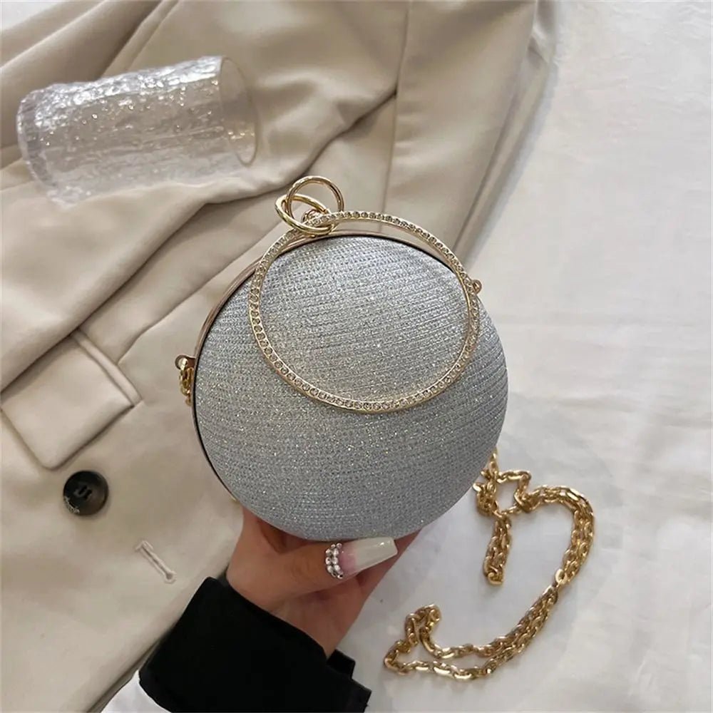 Circular Silk Rhinestone Banquet Clutch - Luzilly Bridal & Apparel