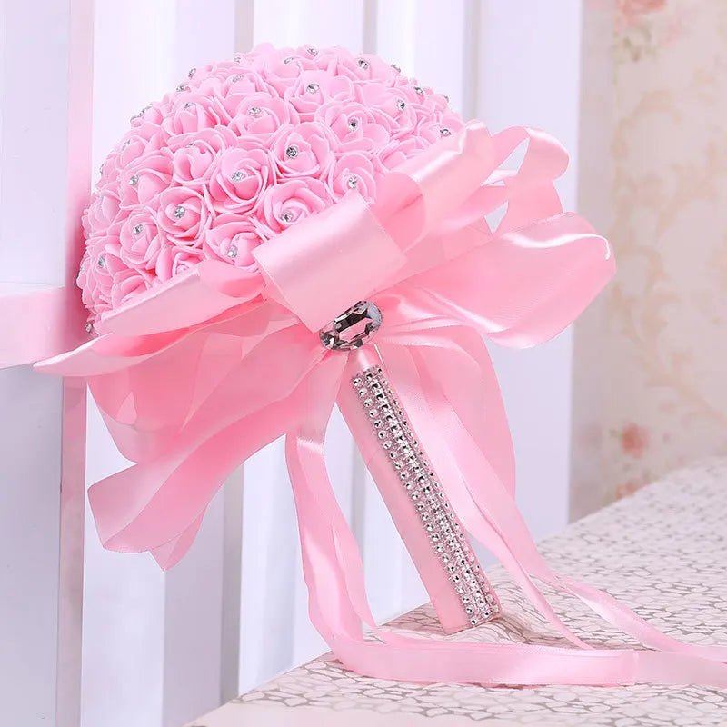 Classic Artificial Rose Bridal and Bridesmaid Bouquet - Luzilly Bridal & Apparel