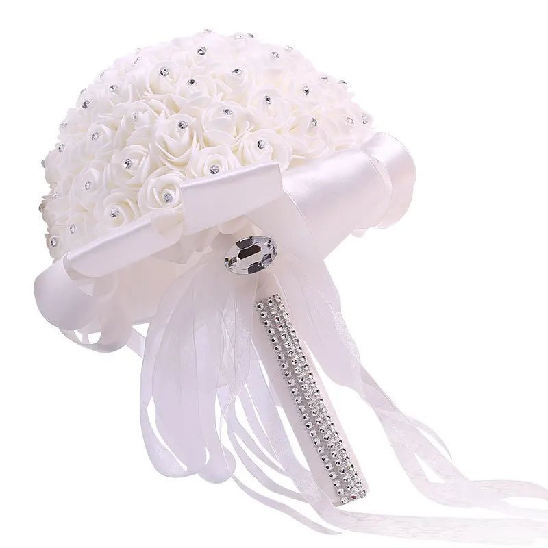 Classic Artificial Rose Bridal and Bridesmaid Bouquet - Luzilly Bridal & Apparel