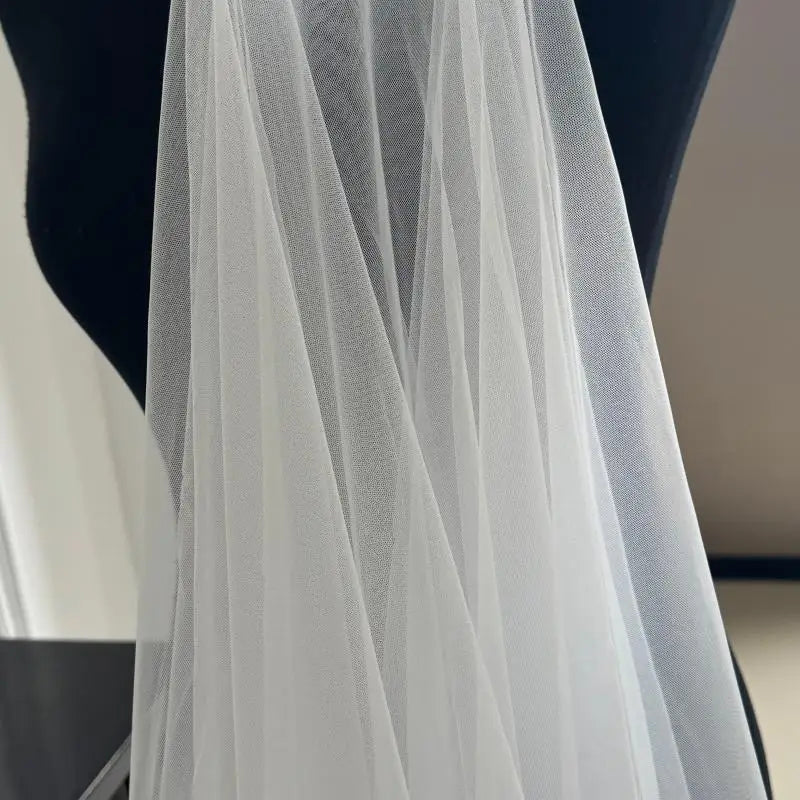 Classic Plain Tulle Cathedral Wedding Veil - Luzilly Bridal & Apparel