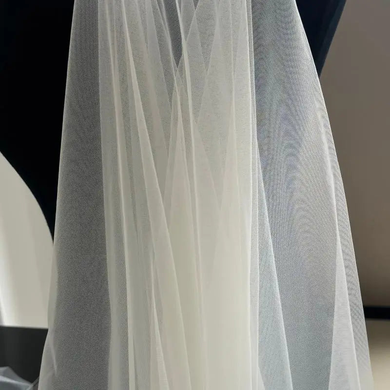 Classic Plain Tulle Cathedral Wedding Veil - Luzilly Bridal & Apparel