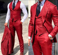 Classy Wedding Tuxedos Suits Slim Fit Bridegroom For Men 3 Pieces Groomsmen Suit Male Cheap Formal Business (Jacket+Vest+Pants - Luzilly Bridal & Apparel