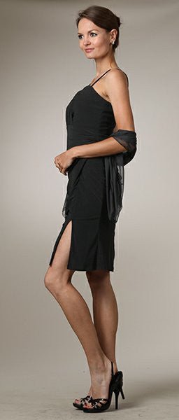 CLEARANCE - Celavie 6031s Black Wedding Guest Dress Elegant (Size XL) - Luzilly Bridal & Apparel