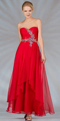 CLEARANCE - Cinderella Divine 7574 Strapless Prom Gown Double Layer Chiffon (Size 8) - Luzilly Bridal & Apparel
