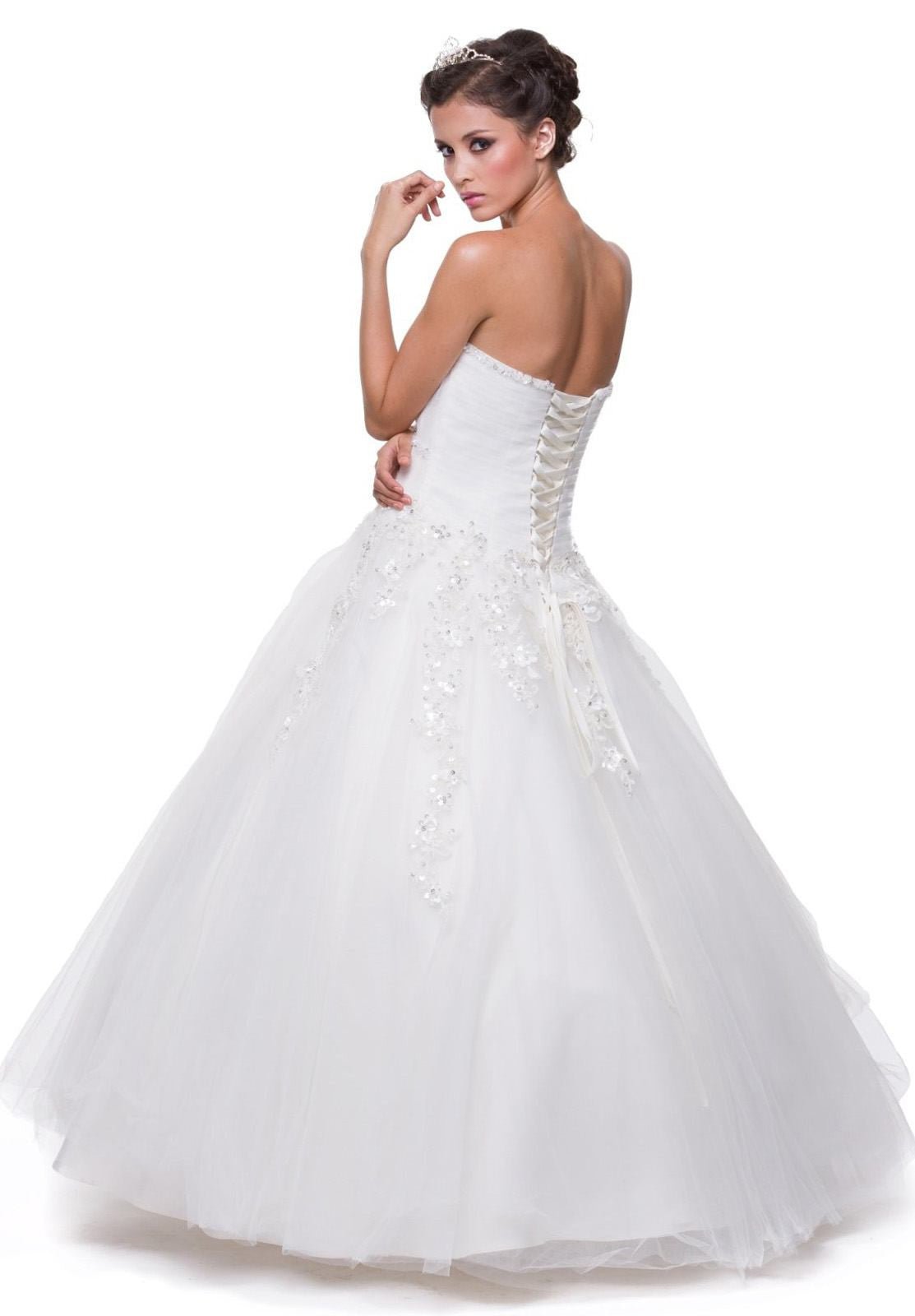 CLEARANCE - Juliet 301 Poofy Quinceanera Tulle Dress A-Line Strapless Beading - Luzilly Bridal & Apparel