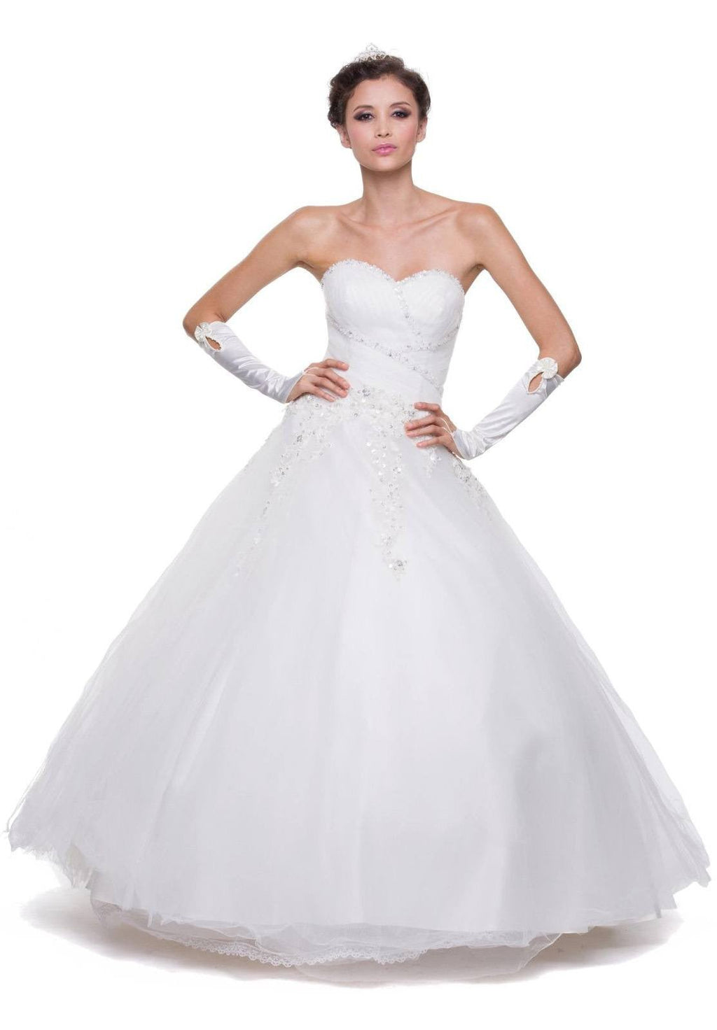 CLEARANCE - Juliet 301 Poofy Quinceanera Tulle Dress A-Line Strapless Beading - Luzilly Bridal & Apparel