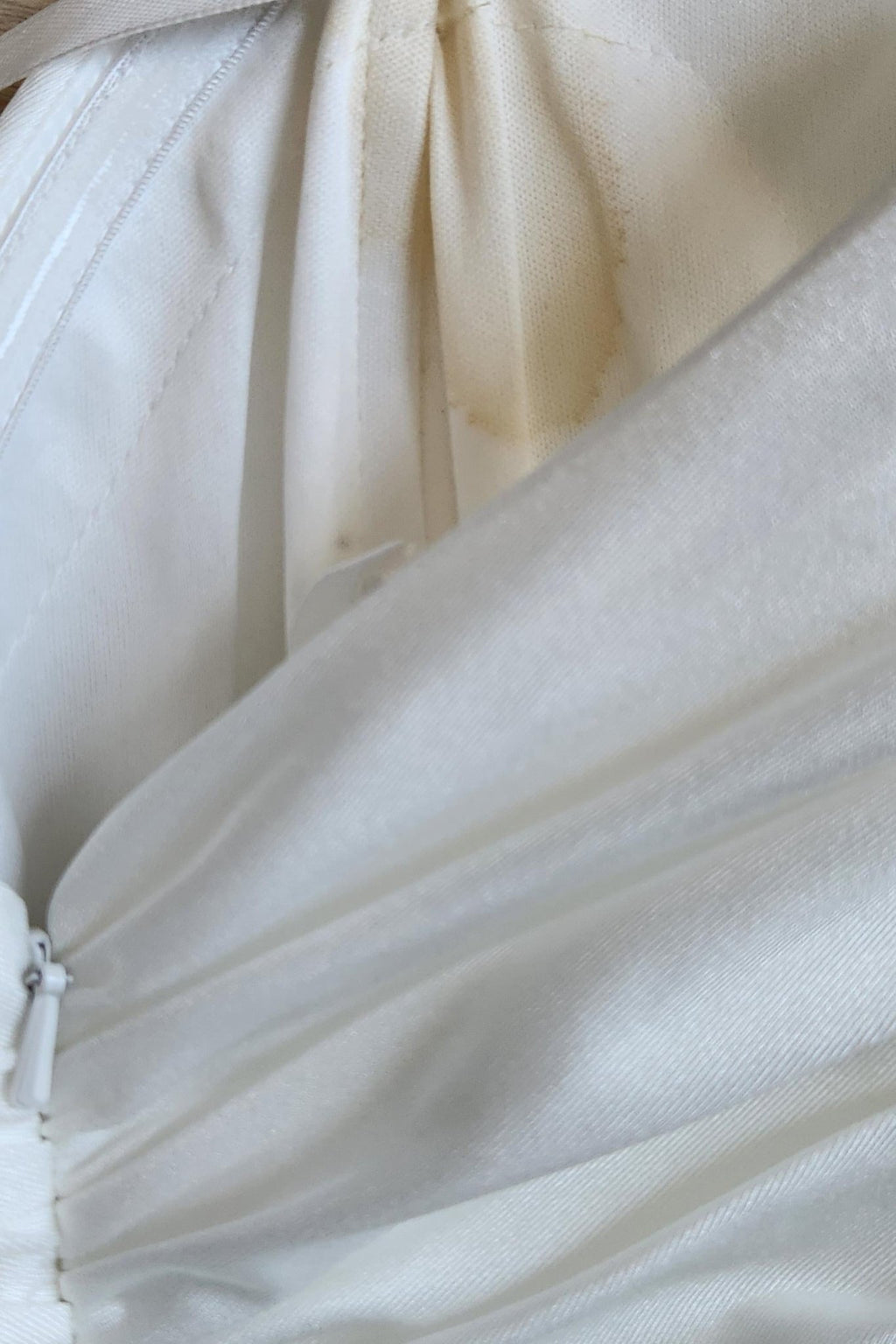 CLEARANCE - Ladivine WN315 Long Draped Off The Shoulder Bridal Gown With Overskirt (Size 10) - Luzilly Bridal & Apparel