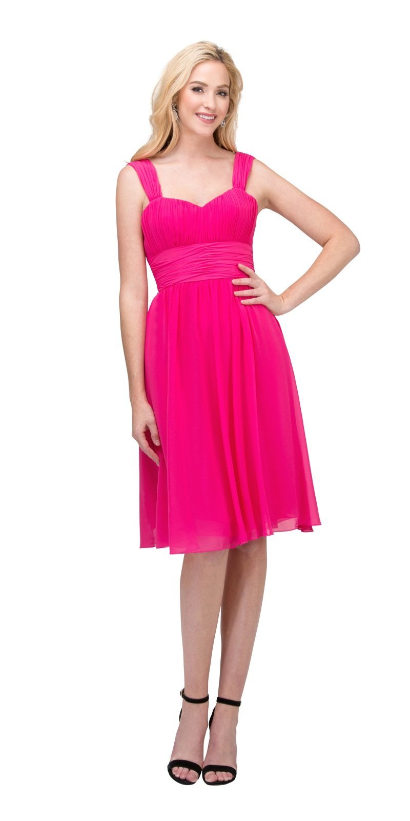 CLEARANCE - Lilac Short Wedding-Guest Dress Ruched-Bodice (Size Medium) - Luzilly Bridal & Apparel