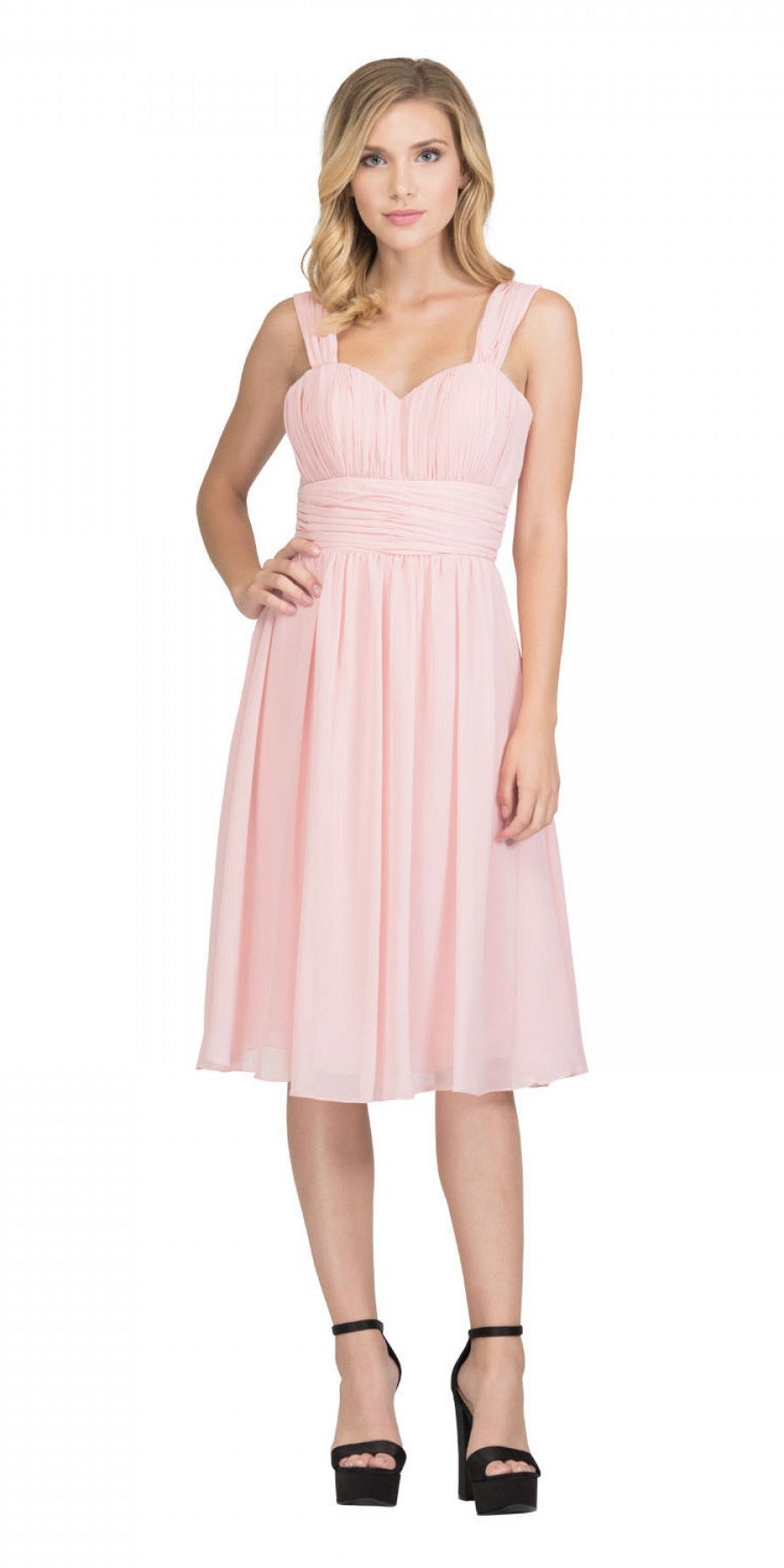 CLEARANCE - Lilac Short Wedding-Guest Dress Ruched-Bodice (Size Medium) - Luzilly Bridal & Apparel
