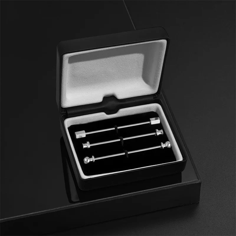 Clip For Collar Shirt Men Shirt Pins Tie Clip Pinned Collar Brooch With Box Wedding Souvenirs Lapel Pin For Men Man Cufflinks - Luzilly Bridal & Apparel