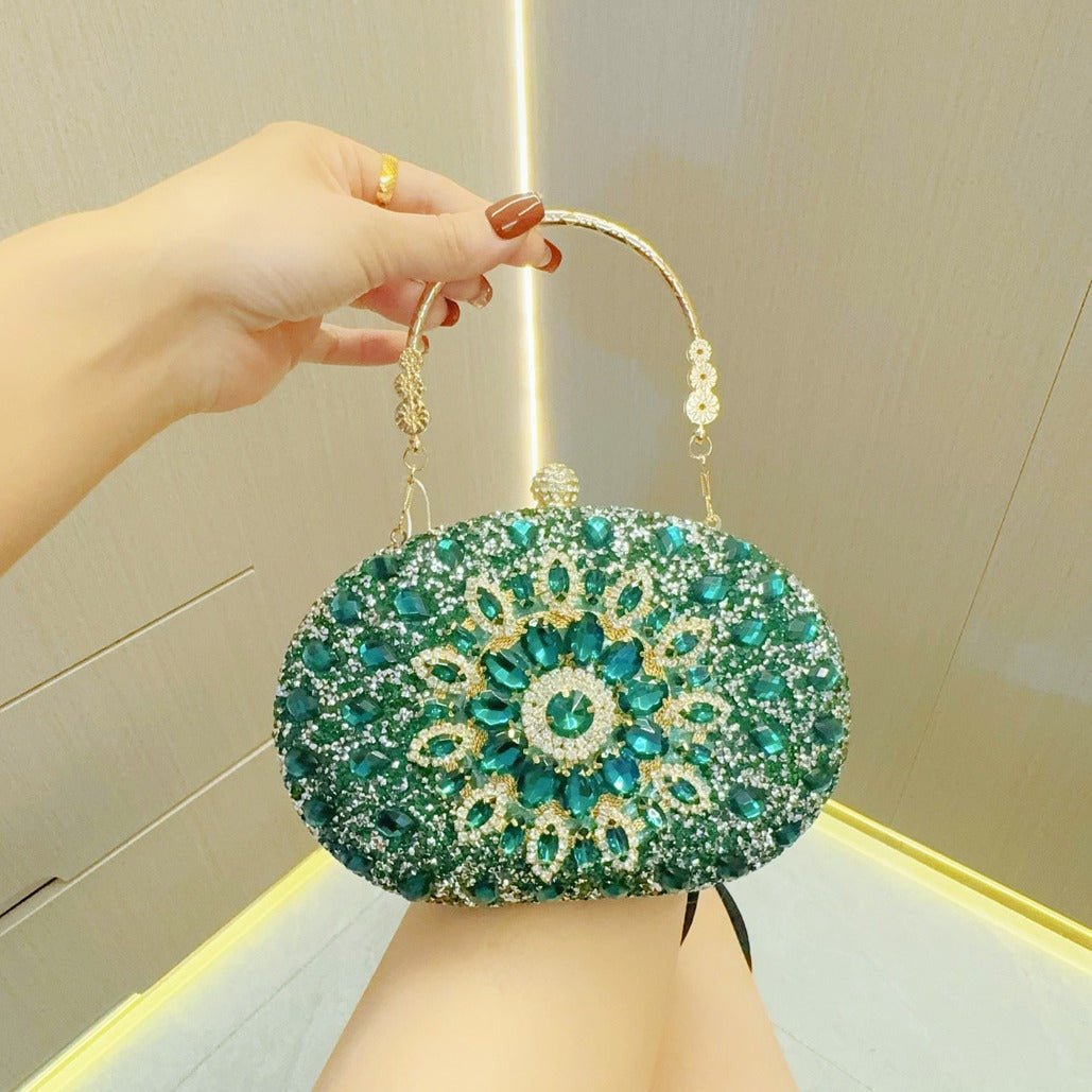 Clutch Purses for Women Evening Bag Nude Purse Luxury Handbag Bride Wallet Glitter Multicolor Rhinestone Bags - Luzilly Bridal & Apparel