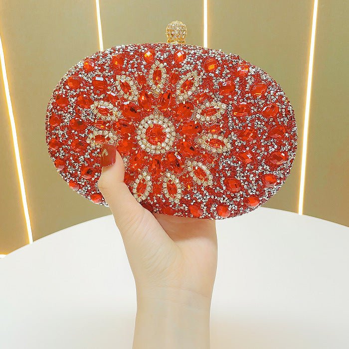 Clutch Purses for Women Evening Bag Nude Purse Luxury Handbag Bride Wallet Glitter Multicolor Rhinestone Bags - Luzilly Bridal & Apparel