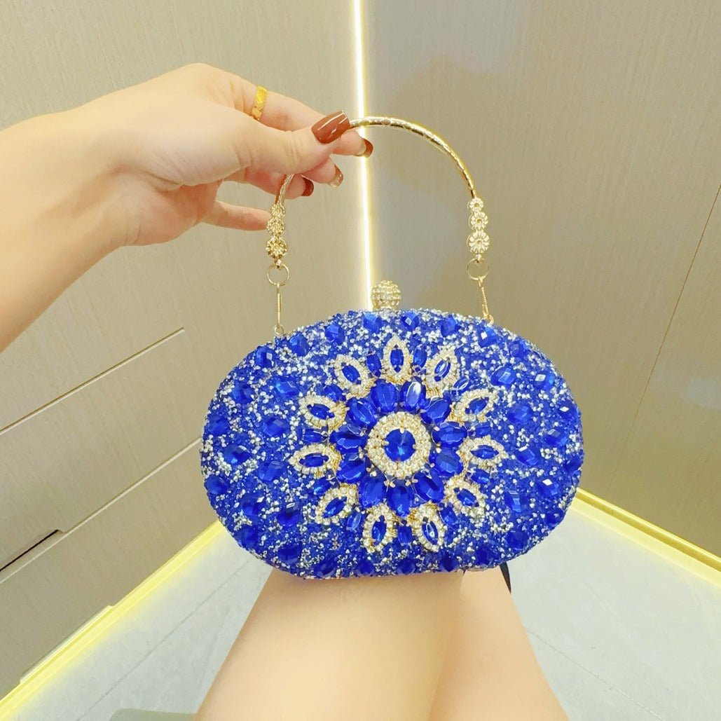 Clutch Purses for Women Evening Bag Nude Purse Luxury Handbag Bride Wallet Glitter Multicolor Rhinestone Bags - Luzilly Bridal & Apparel