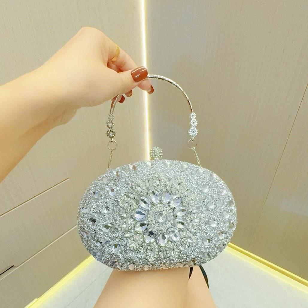 Clutch Purses for Women Evening Bag Nude Purse Luxury Handbag Bride Wallet Glitter Multicolor Rhinestone Bags - Luzilly Bridal & Apparel