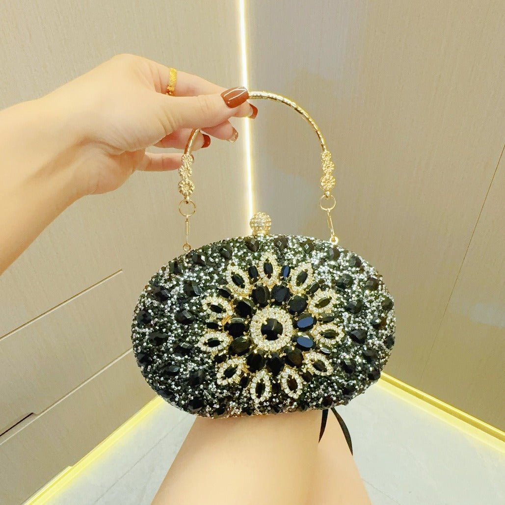Clutch Purses for Women Evening Bag Nude Purse Luxury Handbag Bride Wallet Glitter Multicolor Rhinestone Bags - Luzilly Bridal & Apparel