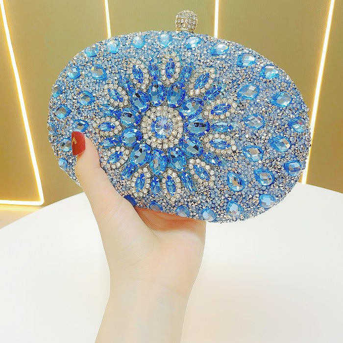 Clutch Purses for Women Evening Bag Nude Purse Luxury Handbag Bride Wallet Glitter Multicolor Rhinestone Bags - Luzilly Bridal & Apparel