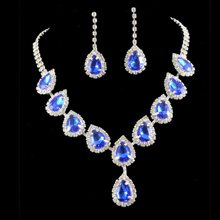 Colored Rhinestone Bridal Necklace Set - Luzilly Bridal & Apparel