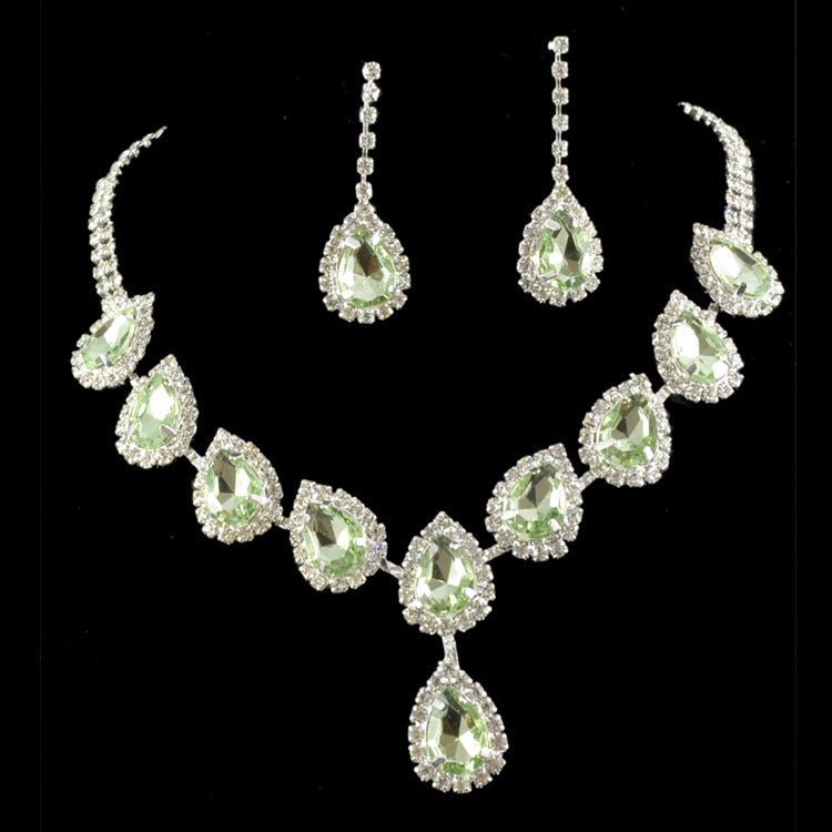 Colored Rhinestone Bridal Necklace Set - Luzilly Bridal & Apparel