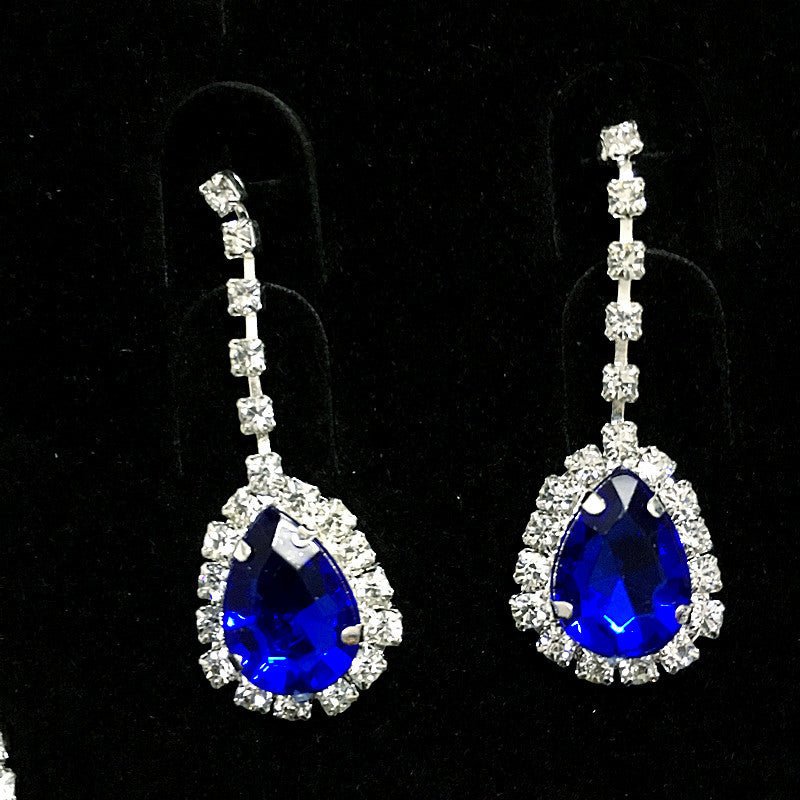 Colored Rhinestone Bridal Necklace Set - Luzilly Bridal & Apparel