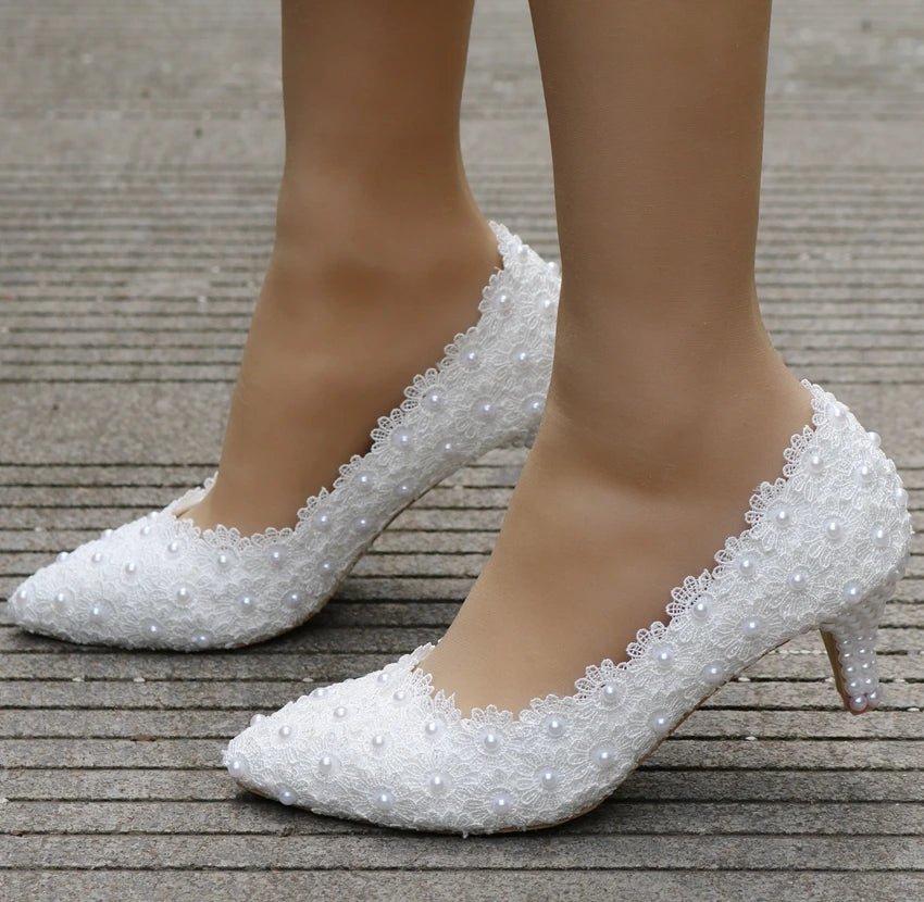 Comemore White Bride Wedding Mules 5cm Stilettos Shoes Pumps Stripper Party White High Heels Sandals Women New Size 34 43 - Luzilly Bridal & Apparel