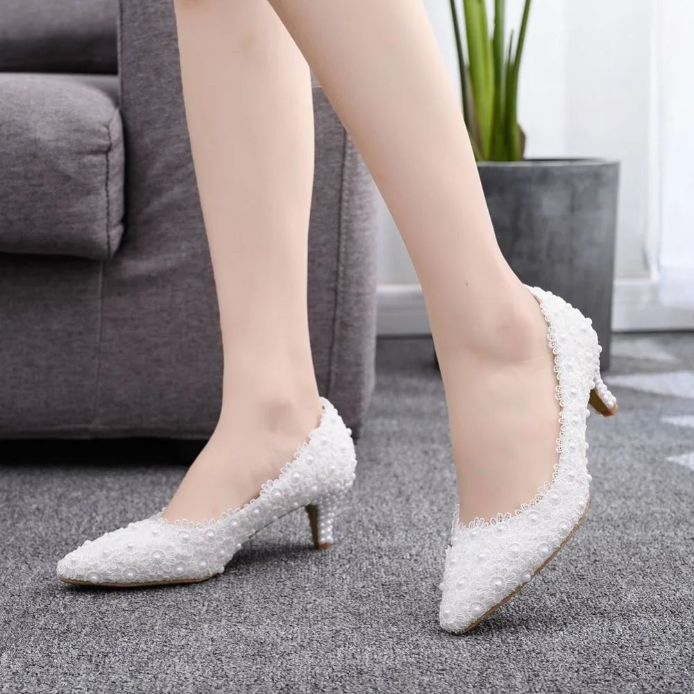 Comemore White Bride Wedding Mules 5cm Stilettos Shoes Pumps Stripper Party White High Heels Sandals Women New Size 34 43 - Luzilly Bridal & Apparel