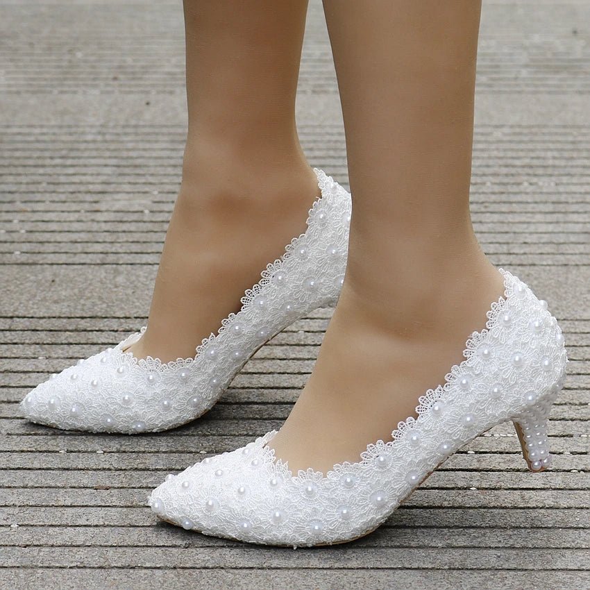 Comemore White Bride Wedding Mules 5cm Stilettos Shoes Pumps Stripper Party White High Heels Sandals Women New Size 34 43 - Luzilly Bridal & Apparel