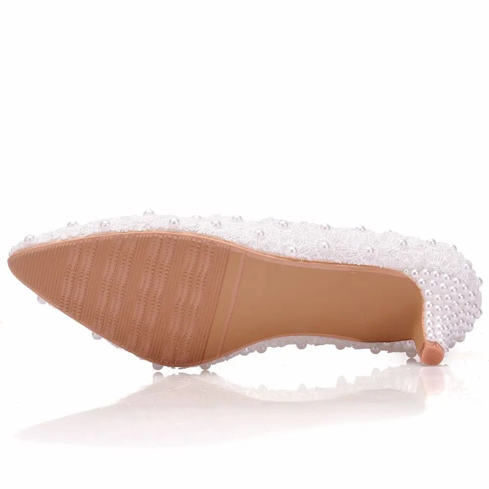 Comemore White Bride Wedding Mules 5cm Stilettos Shoes Pumps Stripper Party White High Heels Sandals Women New Size 34 43 - Luzilly Bridal & Apparel
