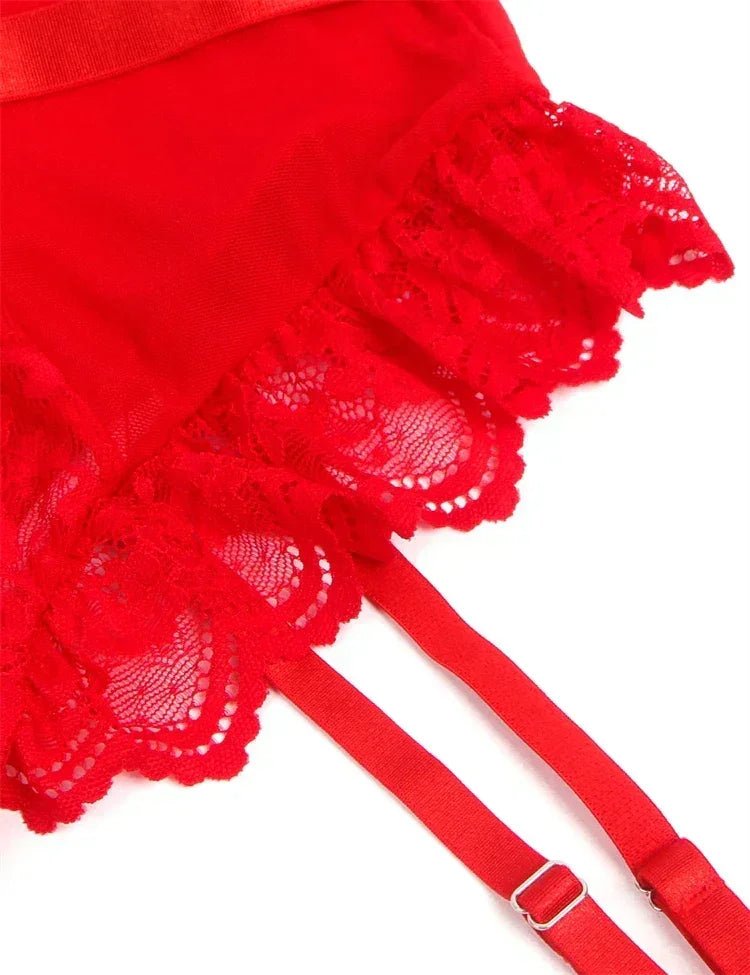 Comeondear Suspenders Women Teddy Leotard Sexy Plus Size Rompers Lingerie Underwire Lace Garter Bodysuits Slim Jumpsuit Pajamas - Luzilly Bridal & Apparel