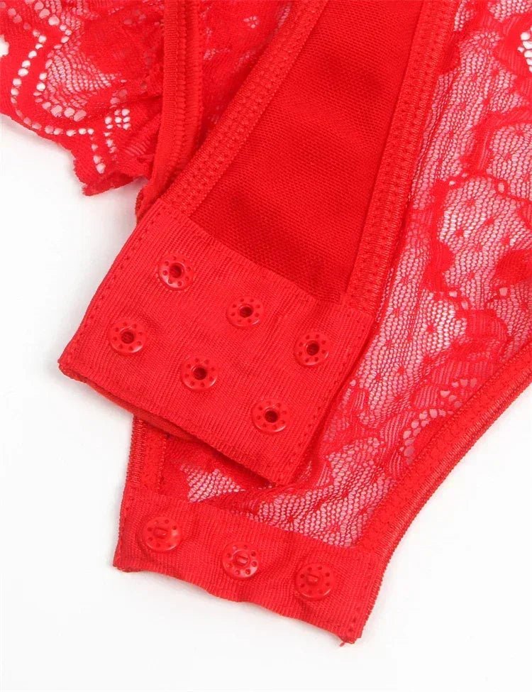 Comeondear Suspenders Women Teddy Leotard Sexy Plus Size Rompers Lingerie Underwire Lace Garter Bodysuits Slim Jumpsuit Pajamas - Luzilly Bridal & Apparel