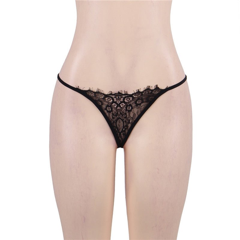Comeonlover Lingerie Underwear Set 5XLTransparent Women Lace Bra Panty Garter Set Wirefree 3pcs Bra Garter Panties Set RE80527 - Luzilly Bridal & Apparel