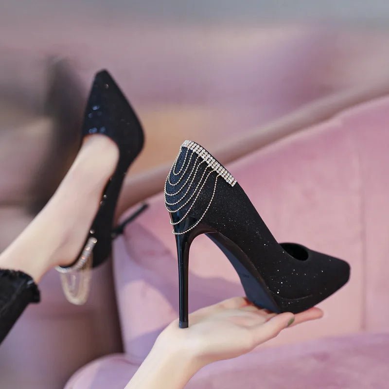 Convertible Crystal Platform Bridal Heels - Luzilly Bridal & Apparel