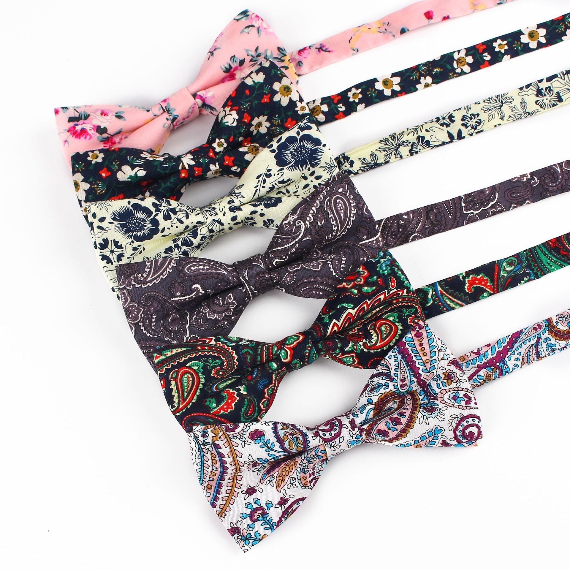 Cotton Bow Tie Men's Bow Color Wedding Party Groom Groomsmen Casual Bow Tie - Luzilly Bridal & Apparel