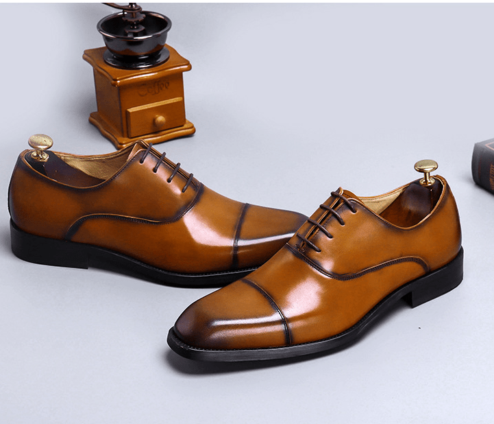 Cowhide Leather Dress Shoes for Men - Luzilly Bridal & Apparel