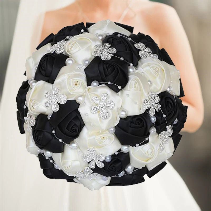 Cream Satin Rose Wedding Bouquet - Luzilly Bridal & Apparel