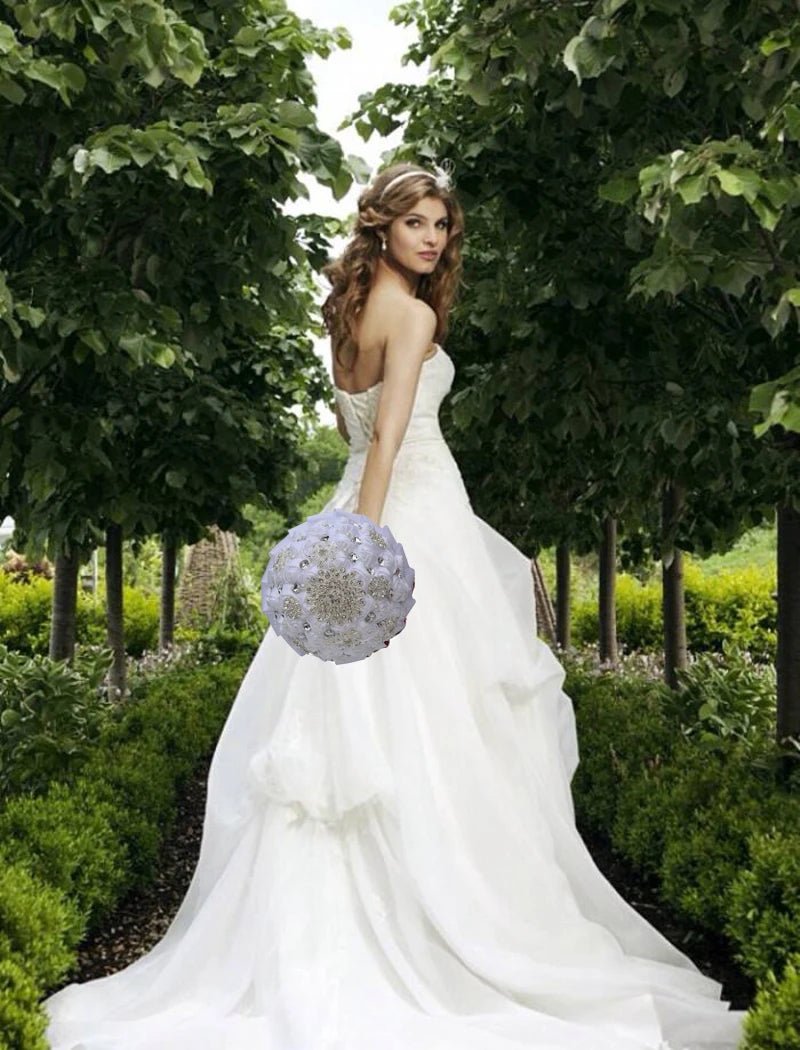 Cream Satin Rose Wedding Bouquet - Luzilly Bridal & Apparel