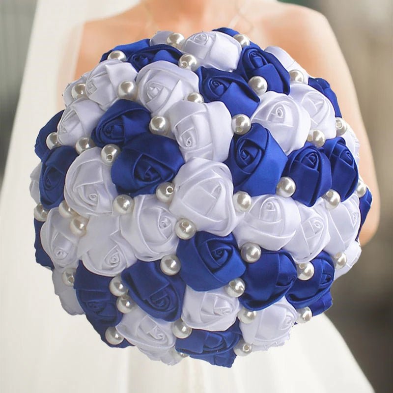 Cream Satin Rose Wedding Bouquet - Luzilly Bridal & Apparel