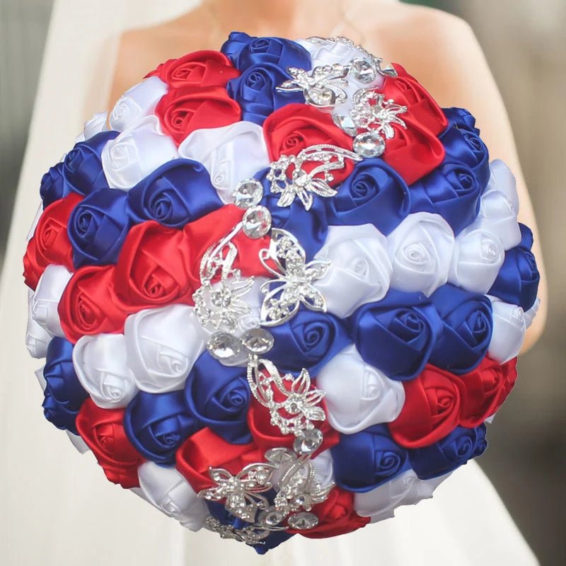 Cream Satin Rose Wedding Bouquet - Luzilly Bridal & Apparel