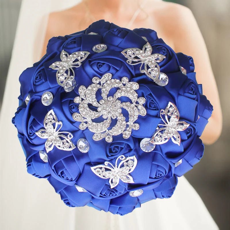 Cream Satin Rose Wedding Bouquet - Luzilly Bridal & Apparel