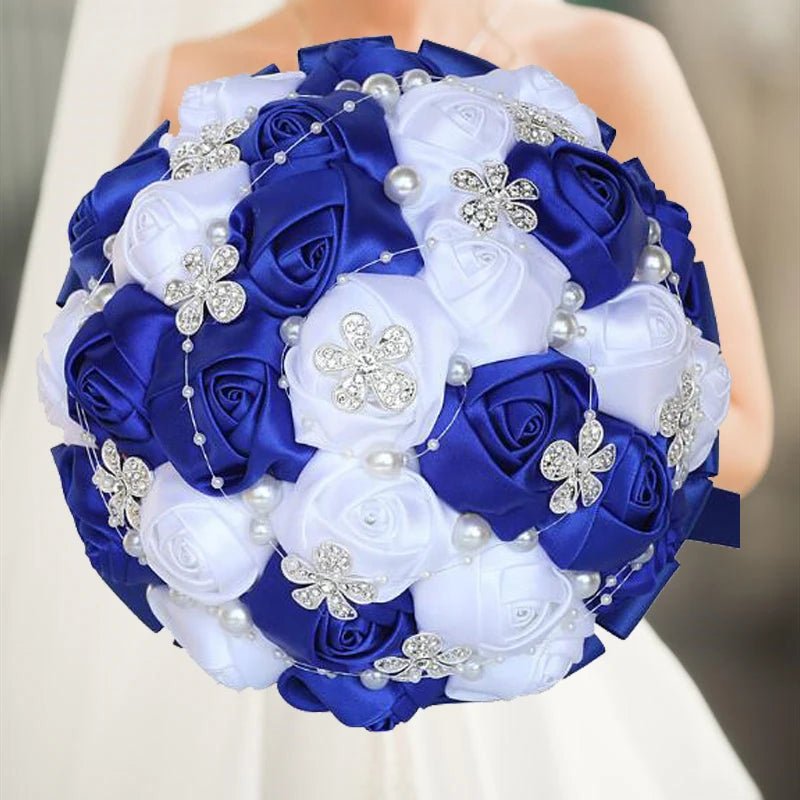 Cream Satin Rose Wedding Bouquet - Luzilly Bridal & Apparel