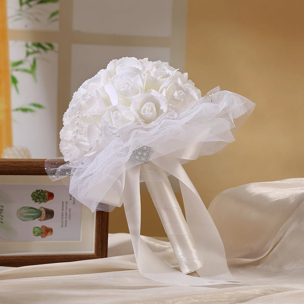 Creative Pearl Artificial Bridal Bouquet - Luzilly Bridal & Apparel