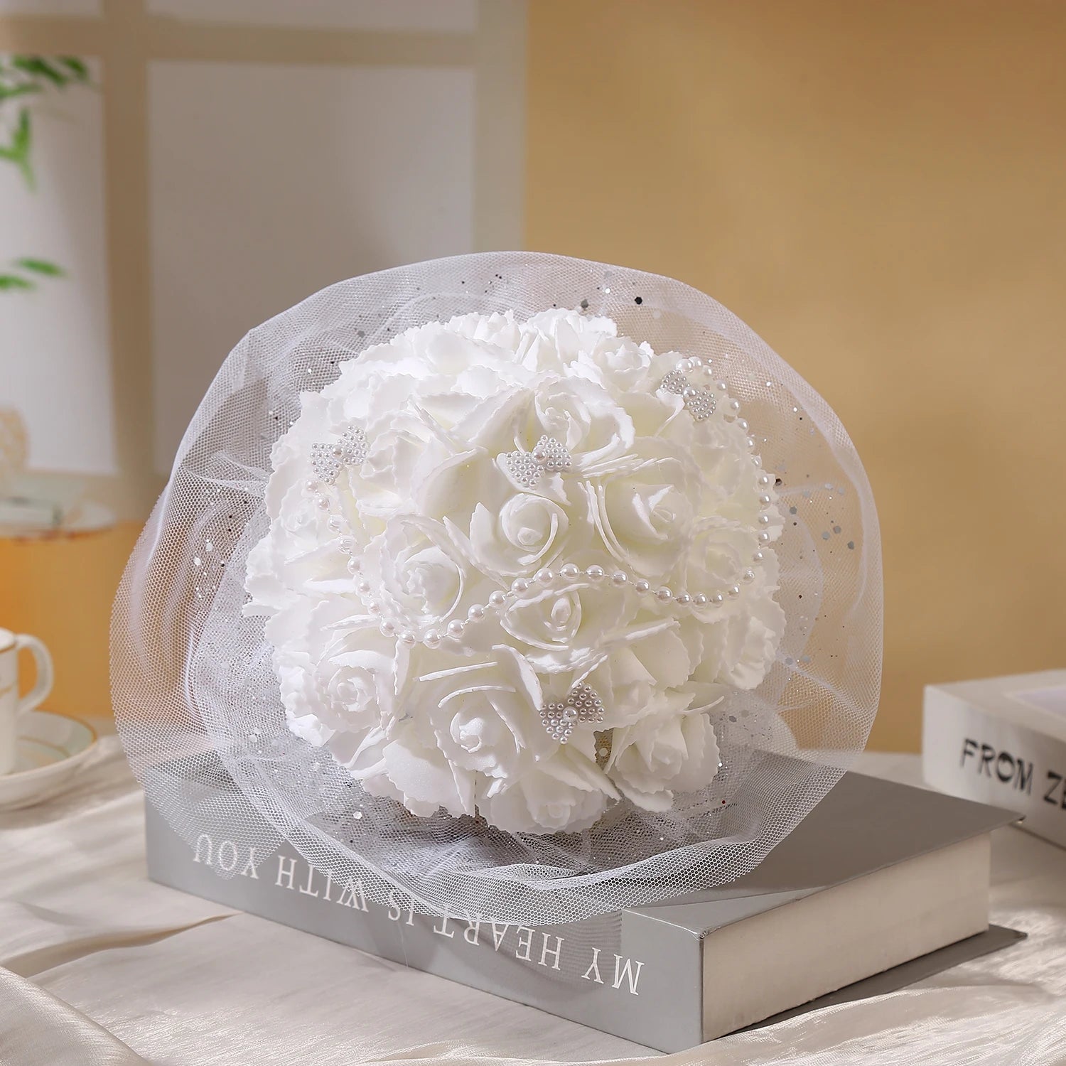 Creative Pearl Artificial Bridal Bouquet - Luzilly Bridal & Apparel