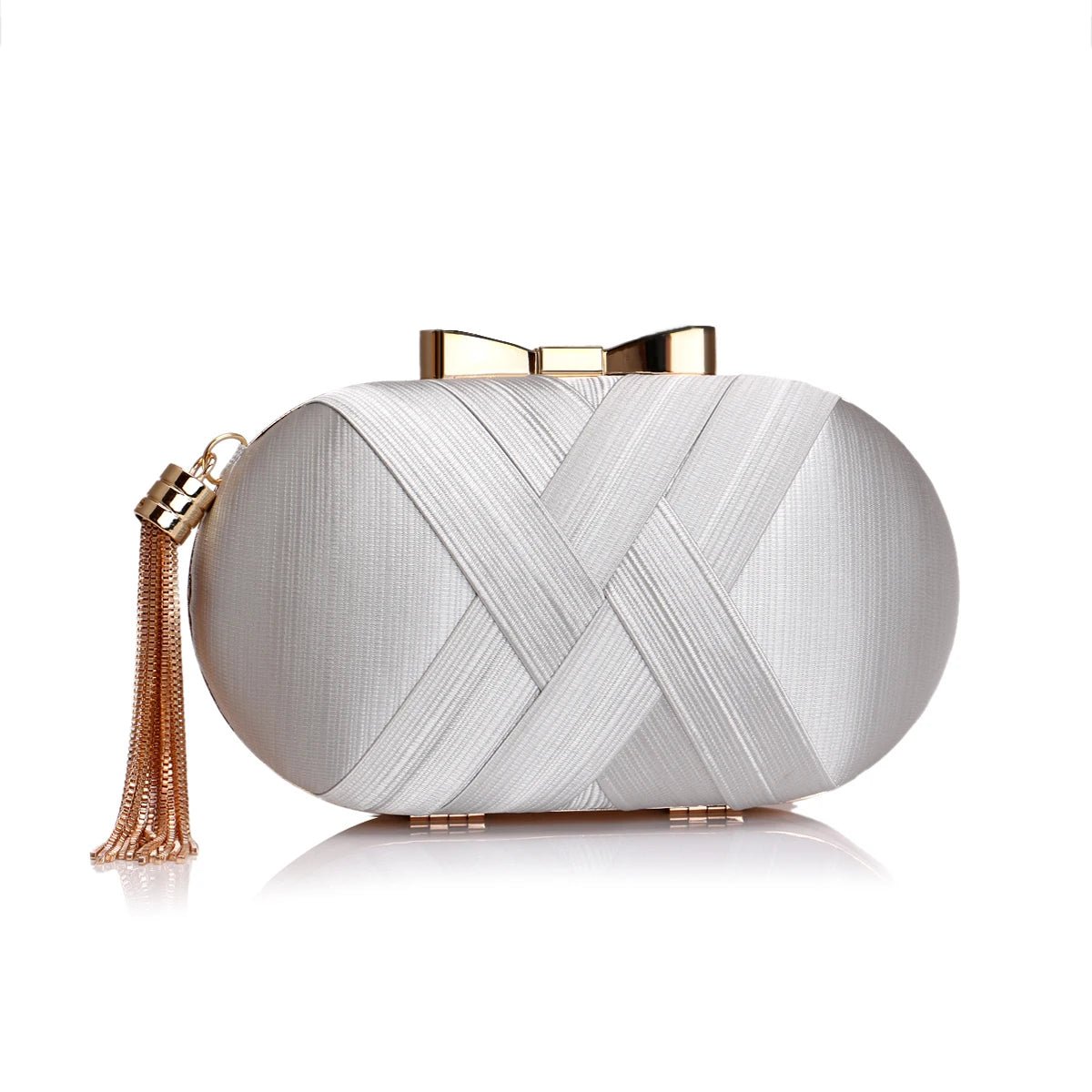 Criss-Cross Tassel Evening Clutch - Luzilly Bridal & Apparel