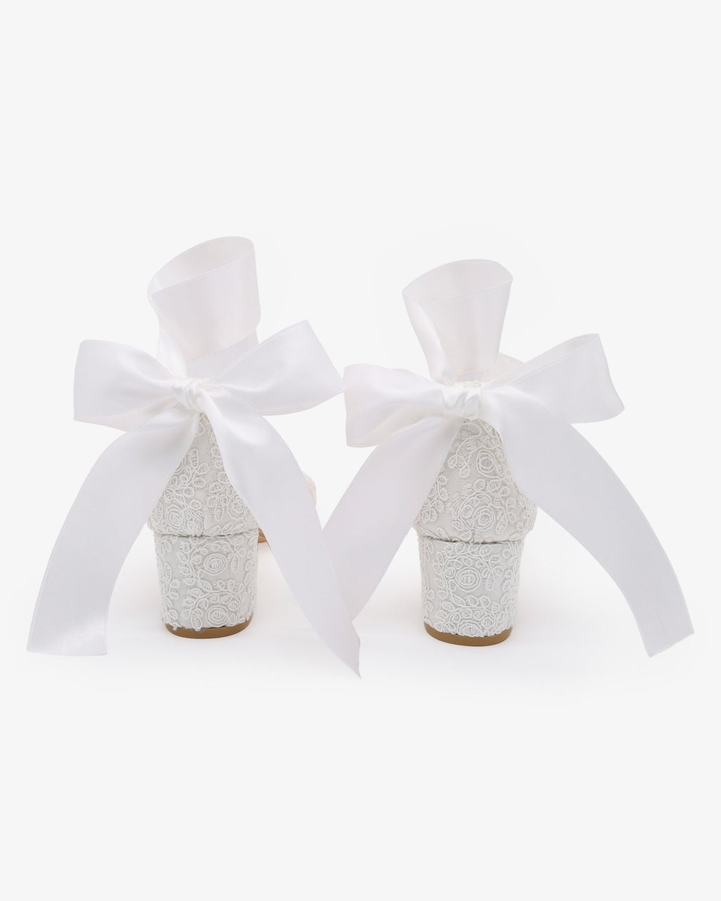 Crochet Lace Block Heel Wedding Sandals with Wrapped Ankle Tie - Luzilly Bridal & Apparel