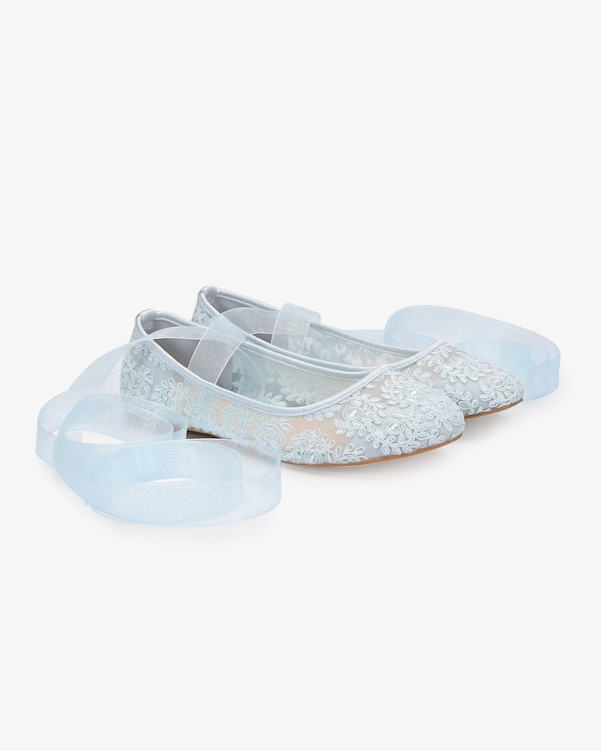 Crochet Lace Wedding Flats Ballerina Lace Up - Luzilly Bridal & Apparel